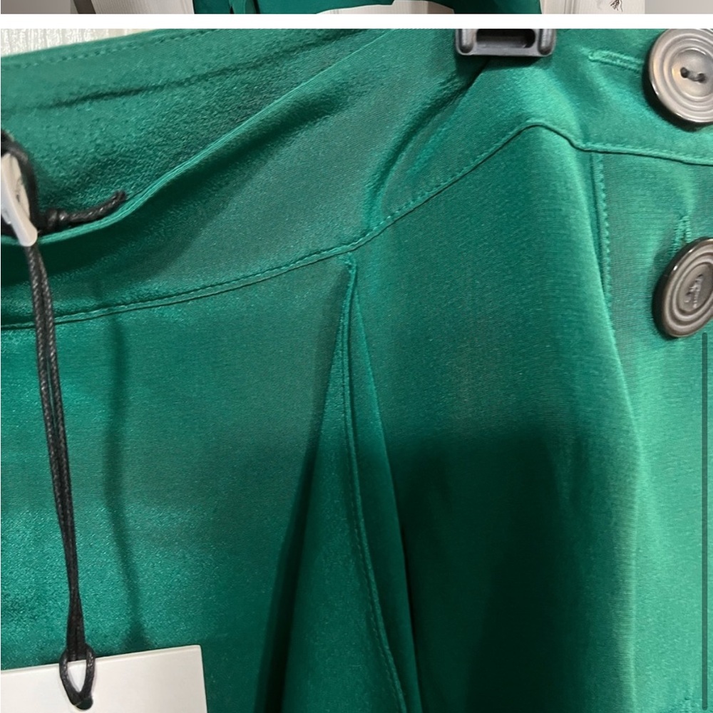 Coach green silk side button ruffle skirt NWT - Picture 4 of 5